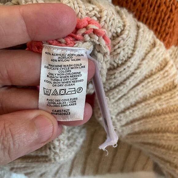 Lou & Grey & LOFT Sweater Womens LARGE Multicolor Chunky Knit Striped Pullover - Picture 10 of 14